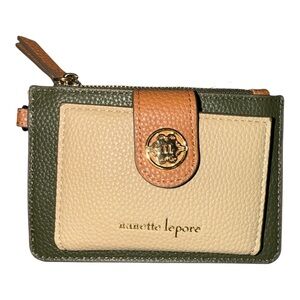 Nanette Lepore Olive and Beige Wallet